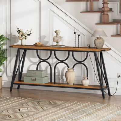 Console Table With Charging Station by 17 Stories