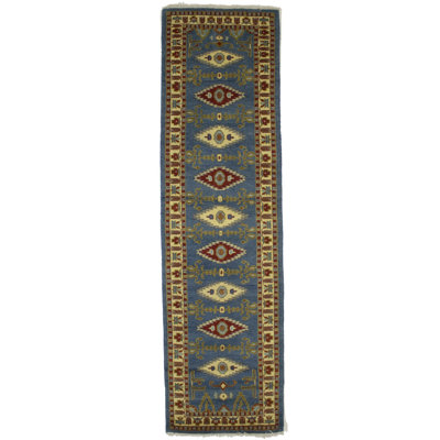 Tapis de couloir oriental bleu Ehudd