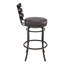 Tabouret de bar pivotant avec finition, similicuir brun, rotation à 360 degrés, support de poids de 250 lb, tissu doux facile à nettoyer, installation simple