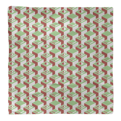 Serviette de table en coton à motif de gratte-ciels à deux couleurs