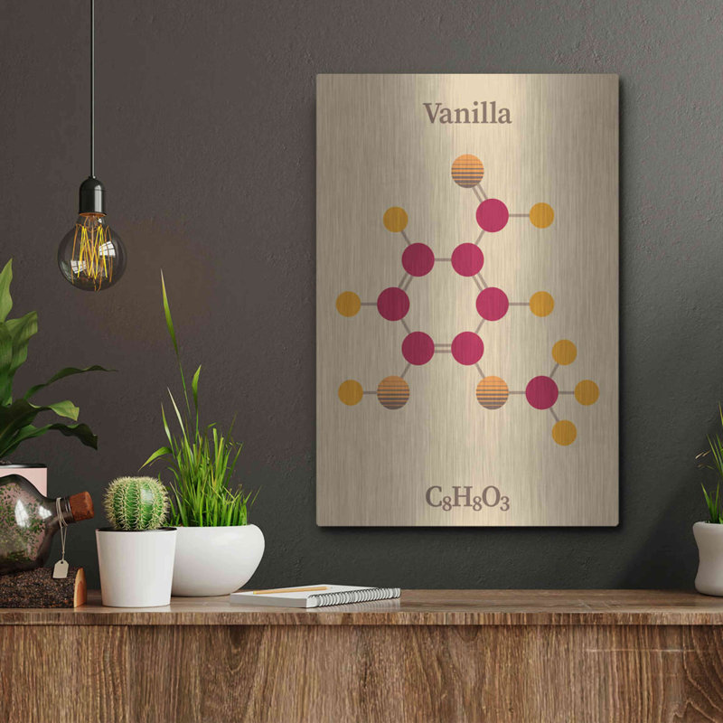 Hokku Designs «Vanilla Molecule 2» par Luxe Portfolio, art mural en métal, H 16 po x l 12 po