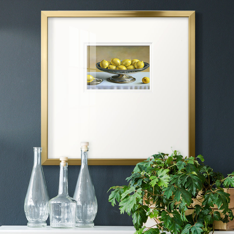 Citrons argentés, impression sur papier, H 21 po x l 21 po x P 1,25 po