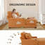 Chaise longue inclinable à motif de losanges moderne avec ports USB, porte-gobelet et coussins-843523005