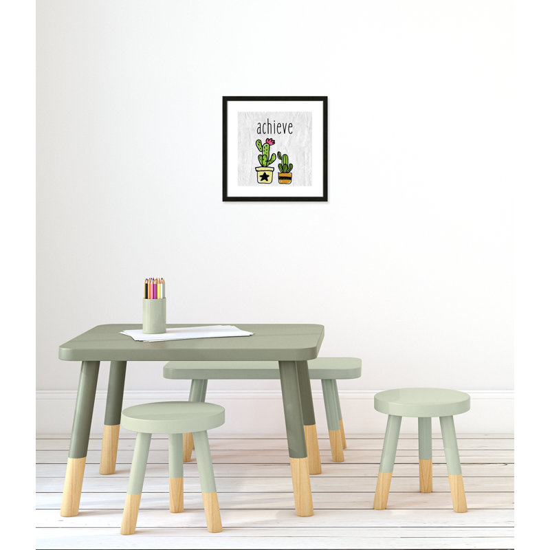 Impression sur papier Cacti C, Encadré de boîte à grain de bois noir, H 16 po x l 16 po x P 1,18 po