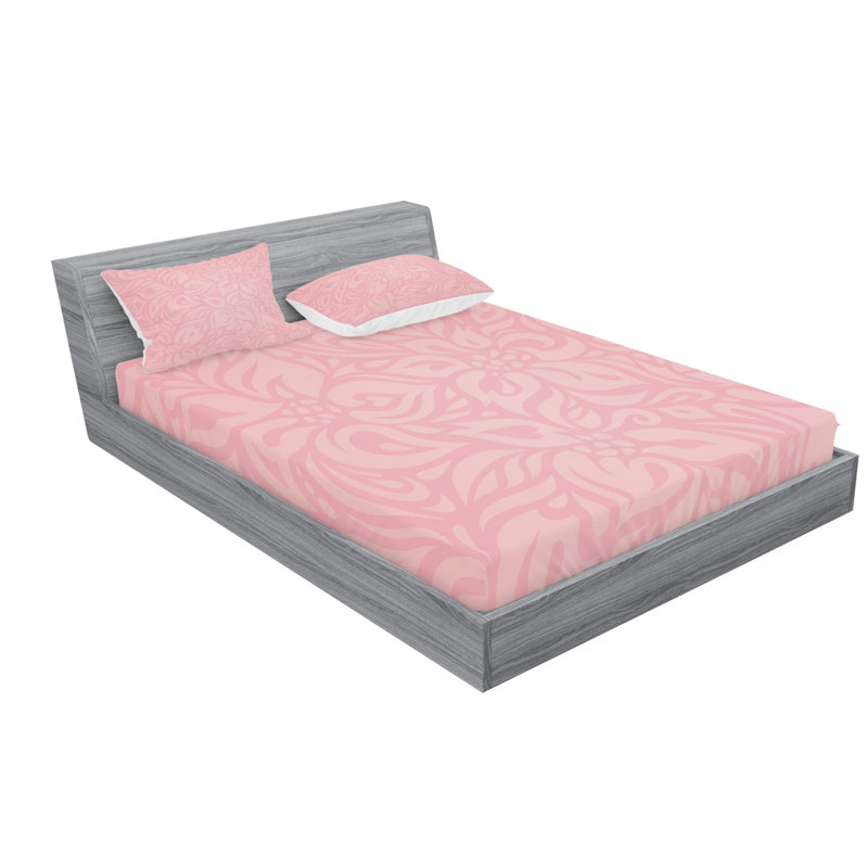 Microfiber Floral Sheet Set, Full Sheet Set with Fitted Sheet