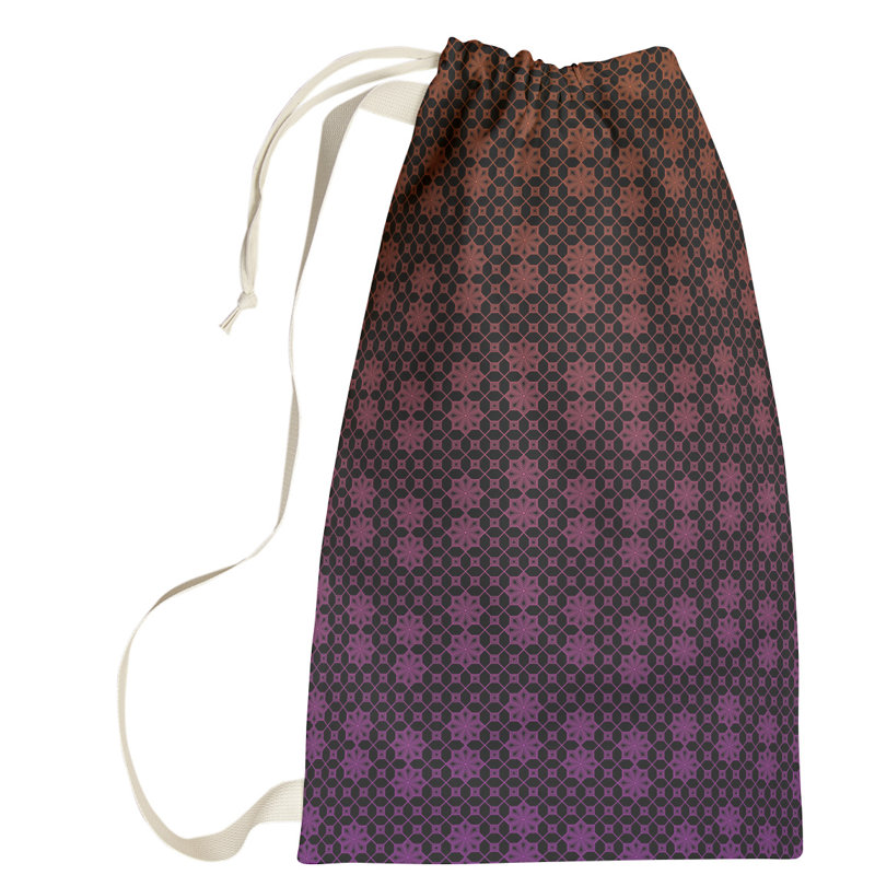 Sac à linge en treillis, Petit (H 64 po x l 20 po x P 1,5 po), Orange/mauve