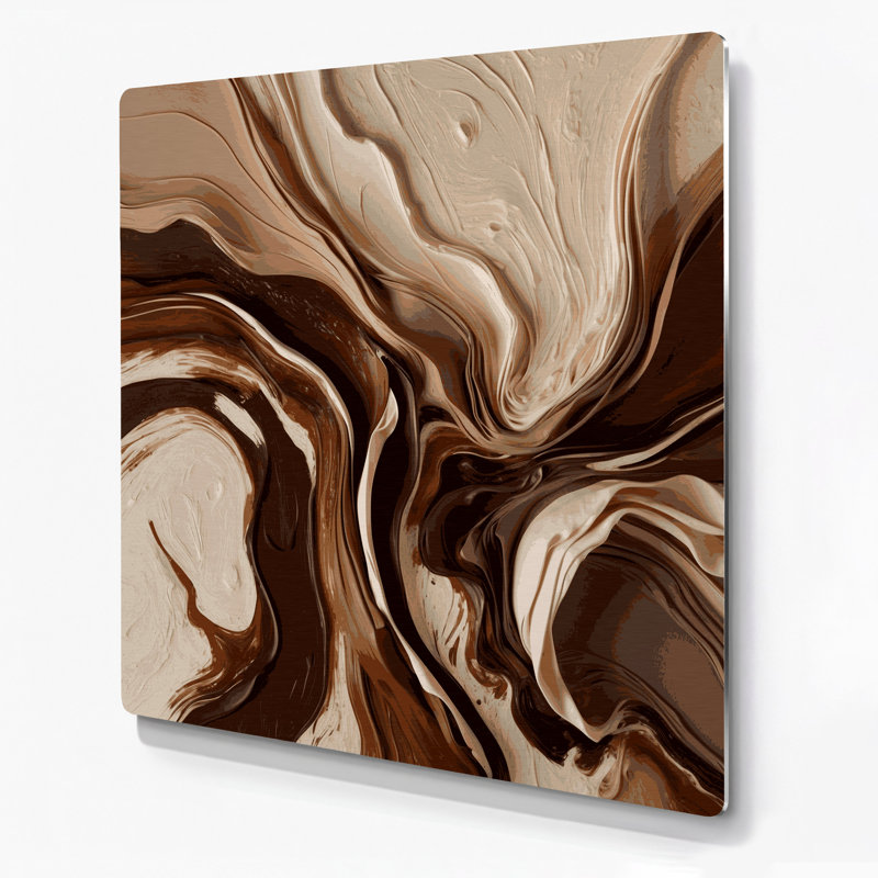 «Lyrical Abstraction 29», art mural en métal brun, H 12 po x l 12 po
