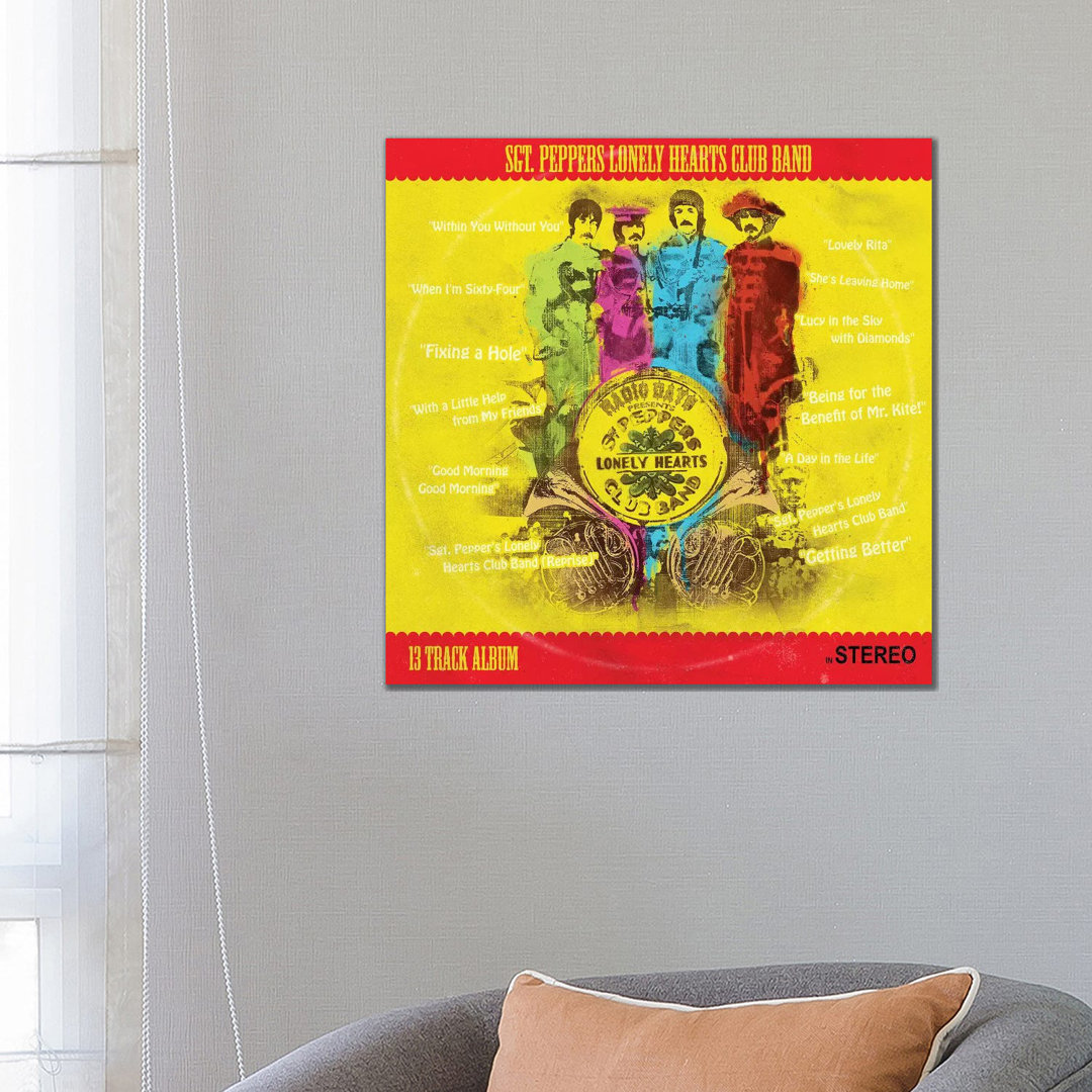 Fab 4 Lonely Hearts Club - Advertisements Print iCanvas Mat 