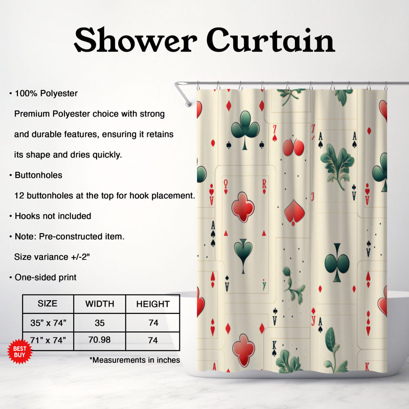 Card Imagery - Premium Shower Curtain, 74"H x 71"W