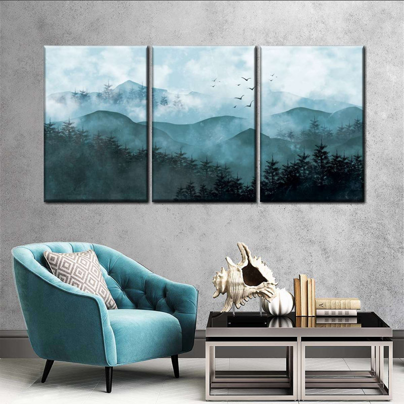 «Mountain Pines», reproduction d'art sur toile, H 12 po x l 26 po x P 1 po