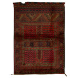 Hand-Knotted High-Quality Brown and Red Area Rug