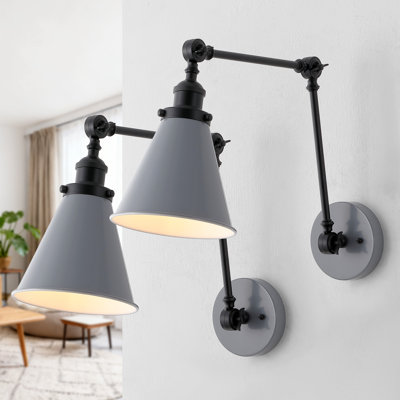 Bras articulé noir mat à 2 lumières Anabiya