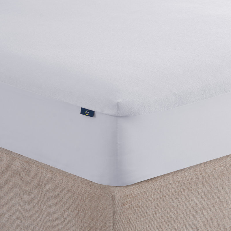Twin White Bamboo and Polyester Waterproof Mattress Protector