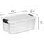 Ensemble de 6 boîtes à loquet, bacs de rangement avec couvercles, plastique transparent, 18 pintes - Contenants de rangement robustes pour placard, salle de bain et bureau-126357491-126357490
