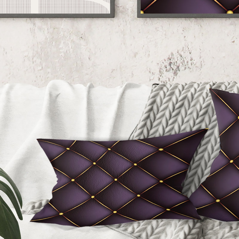 Quilted pattern - Mid-Century ModernPrinted Throw Pillow