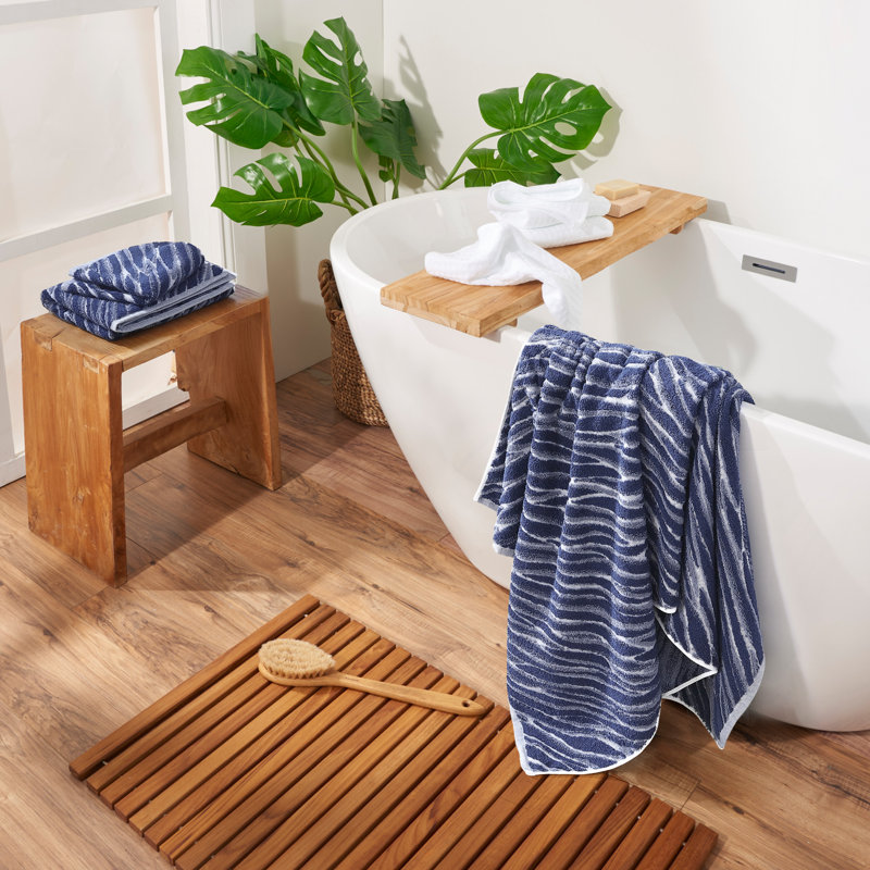 Shibori Towel Indigo, Bath Towel