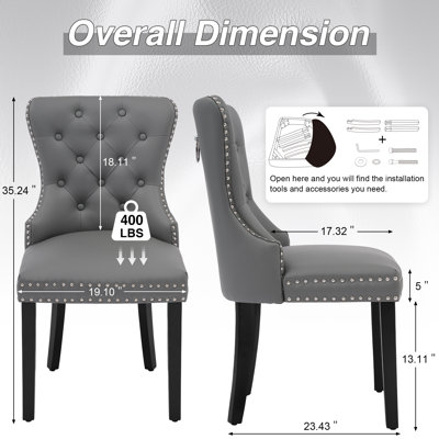 PU Leather Dining Chairs with Pull Ring
