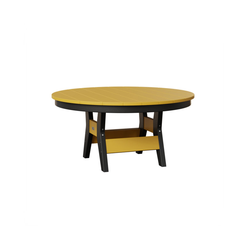 Harbor Outdoor Round Coffee Table, Black, Sunburst Yellow