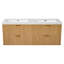Meuble-lavabo double 59,3 po avec comptoir en bois franc, armoire en MDF peint, tiroirs à fermeture en douceur, meuble-lavabo mural moderne