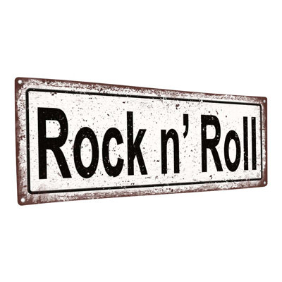 Enseigne en métal patiné Rock N 'Roll