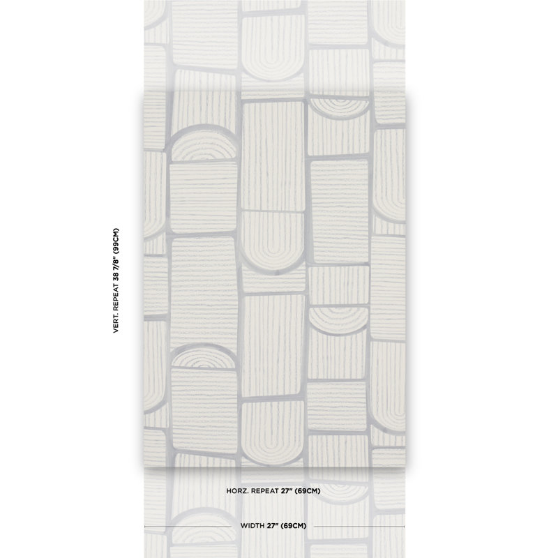 Schumacher x Backdrop Bloomsbury Wallpaper, Cool Gray