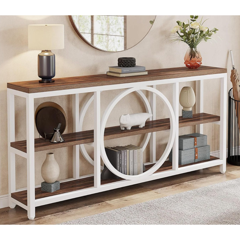 Console 70,9 po Nunki, Noyer/blanc