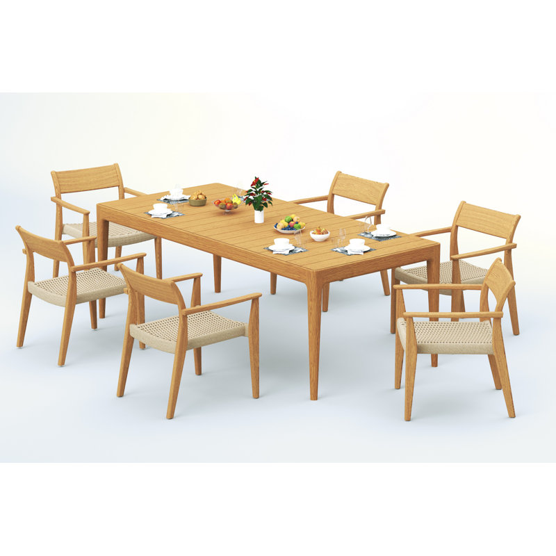 Ensemble repas d'extérieur rectangulaire pour 6 personnes L 84 po Amilo