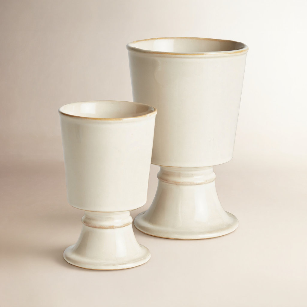 Manderly Cachepot, Cream