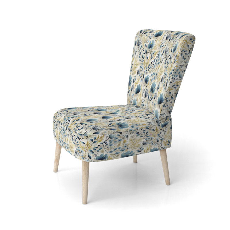 Natural Plant Fusion - Chaise d'appoint rembourrée scandinave, chaise d'appoint Botanical Plants
