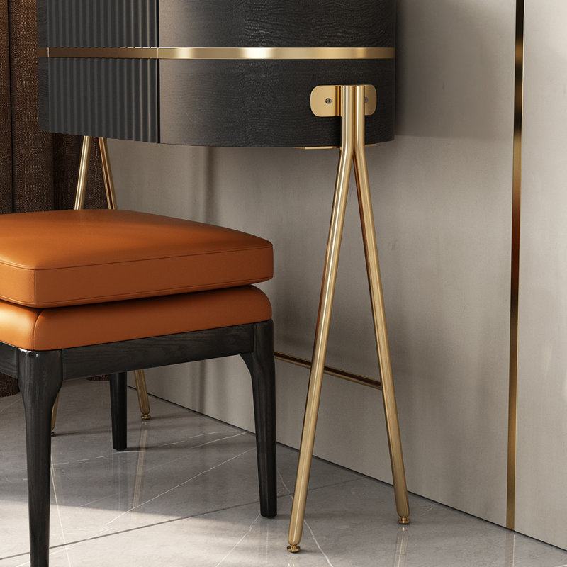 Ensemble de meuble-lavabo Adaisia, Noir et or
