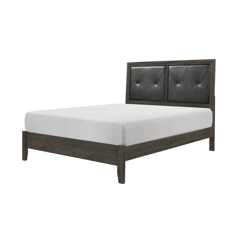 Ensemble de chambre à coucher tapissier Roderigo, Grand, Espresso, 3 Pieces: Bed, 2 Nightstands