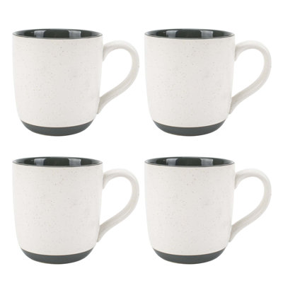 Ceramic Speckled Mugs 4-Pack White