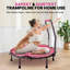 Trampoline de remise en forme 36 po pour adultes, mini rebondisseur silencieux avec cordes élastiques silencieuses, rose
