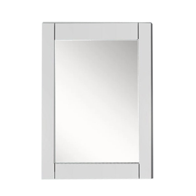 Olliyah Solid Wood Rectangle Mirror, White, 28" x 30"