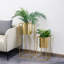 Set of 2 Metal Plant Pots with Stands 70cm & 45cm Tall Indoor Floor Planters-1707831213