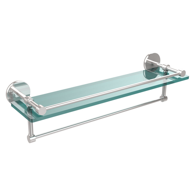 Dalston Bracket Shelf with Towel Bar, Polished Chrome