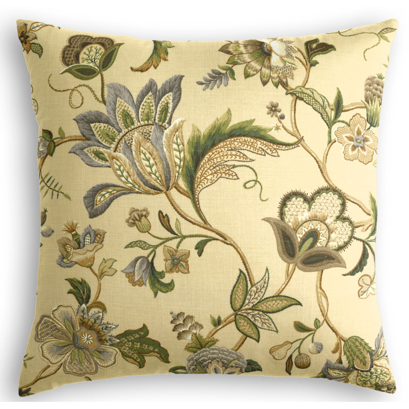 Fleur De Leaf Floral Linen Reversible Throw Pillow, 18" x 18", Pink