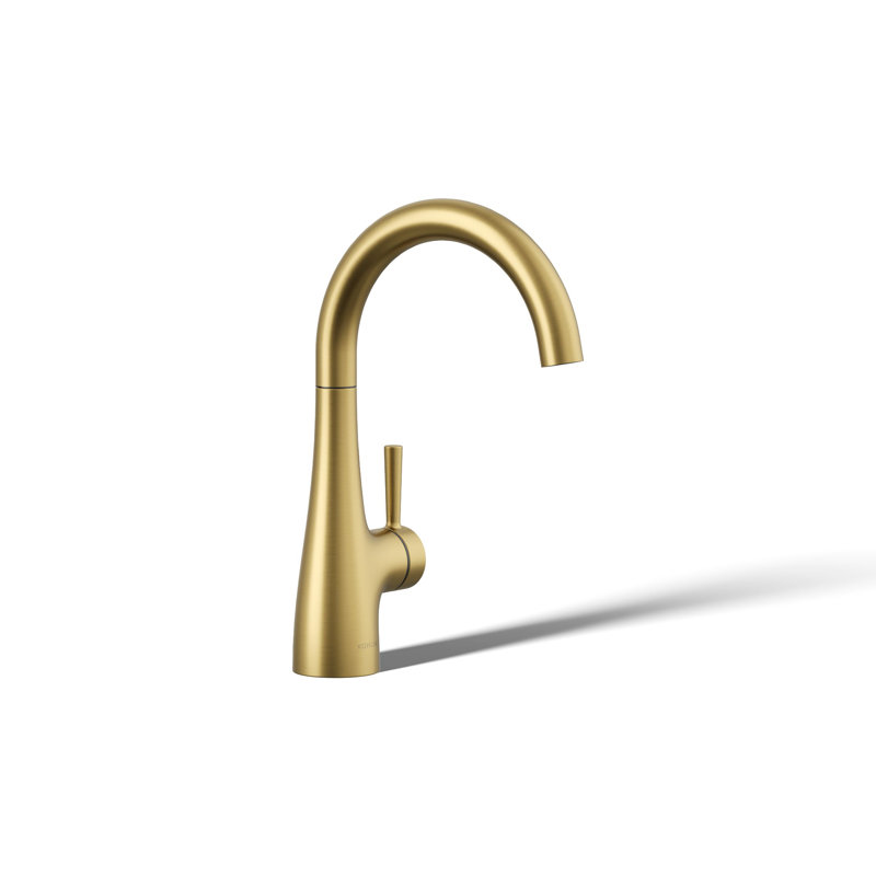 Transitional Beverage Faucet, Vibrant Brushed Moderne Brass