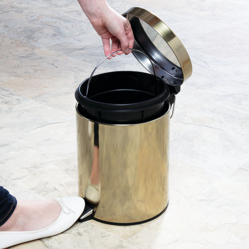 Poubelle ronde en métal 5L