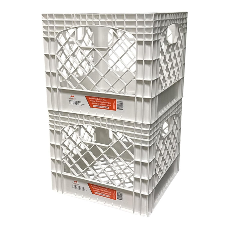 Caisse en plastique robuste et empilable, 18 pintes, Blanc, 3