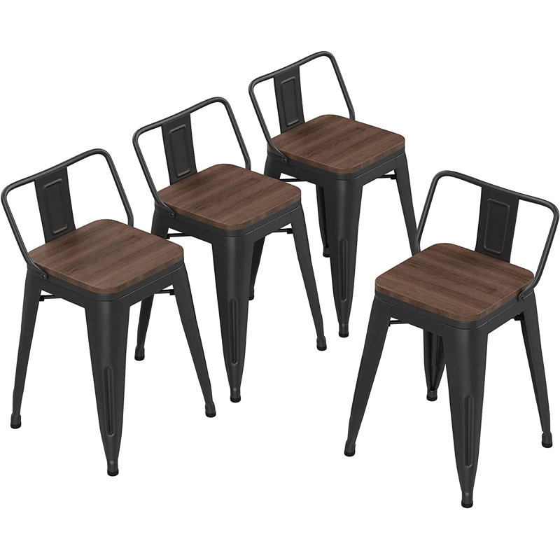 Josey Counter Stool with Metal Frame, Black