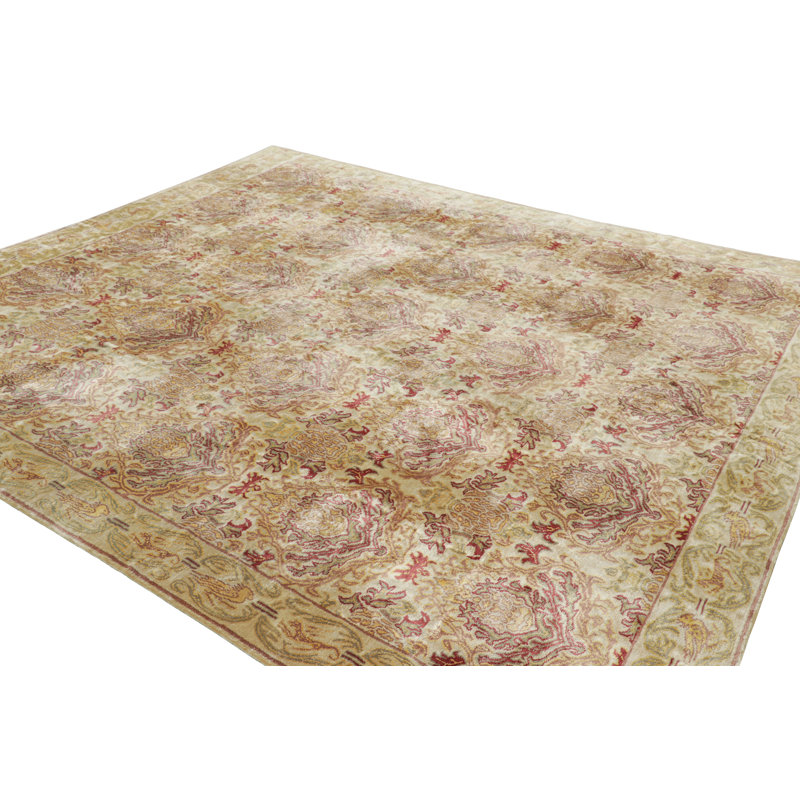 Rug & Kilim’S European Style Rug In Gold With Floral Patterns “Granada”