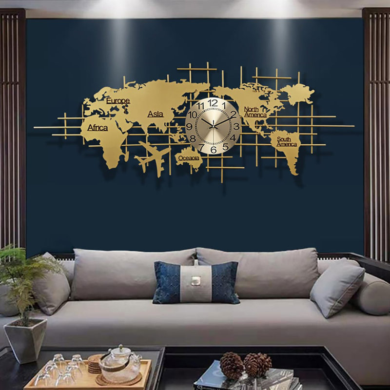 Très grande horloge murale 59 po x 23 po