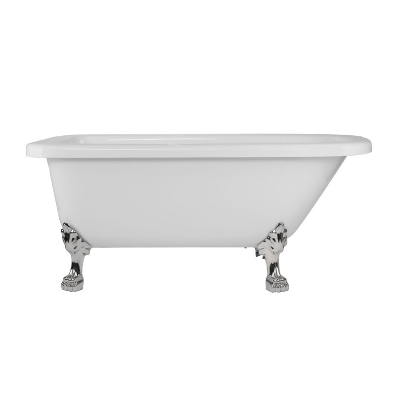 59'' x 29'' Freestanding Soaking Bathtub, Polished Nickel