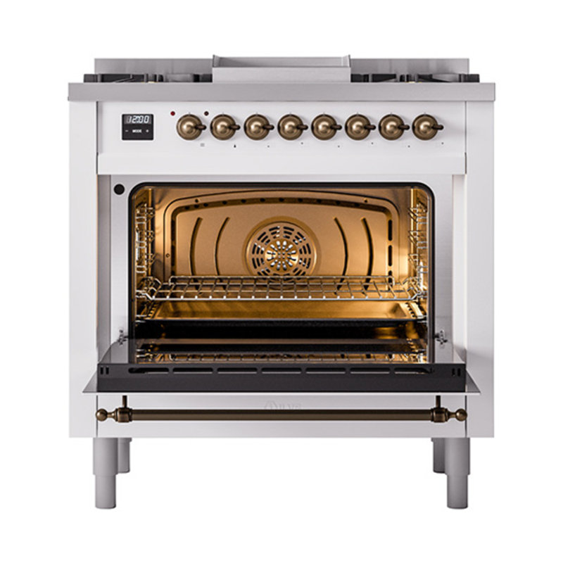ILVE Nostalgie II Noblesse 36 inch Dual Fuel Range, Burnished, Natural Gas