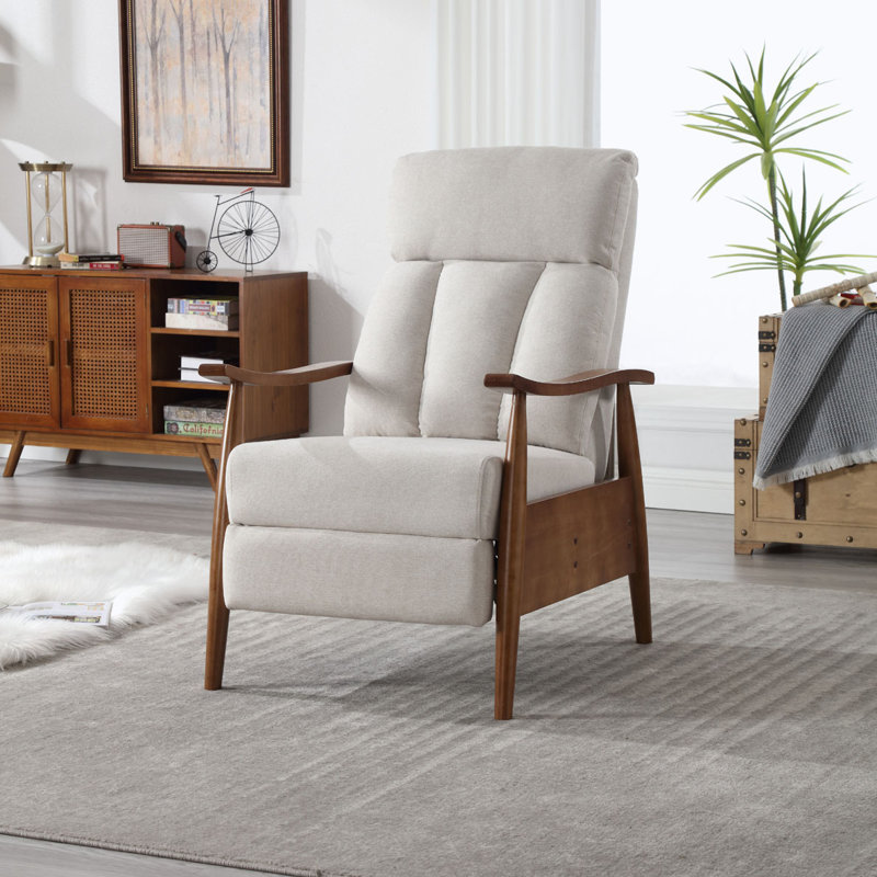 Fauteuil inclinable rembourré bamber, Lin beige