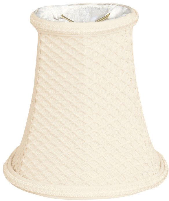 Abat-jour cloche en soie / shantung (araignée) en beige, H 11,5 po x l 14 po x P 14 po
