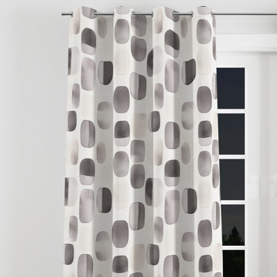 Rideaux Modern pour chambre à coucher - Rideau à œillets gris neutre avec œillets - 1 panneau