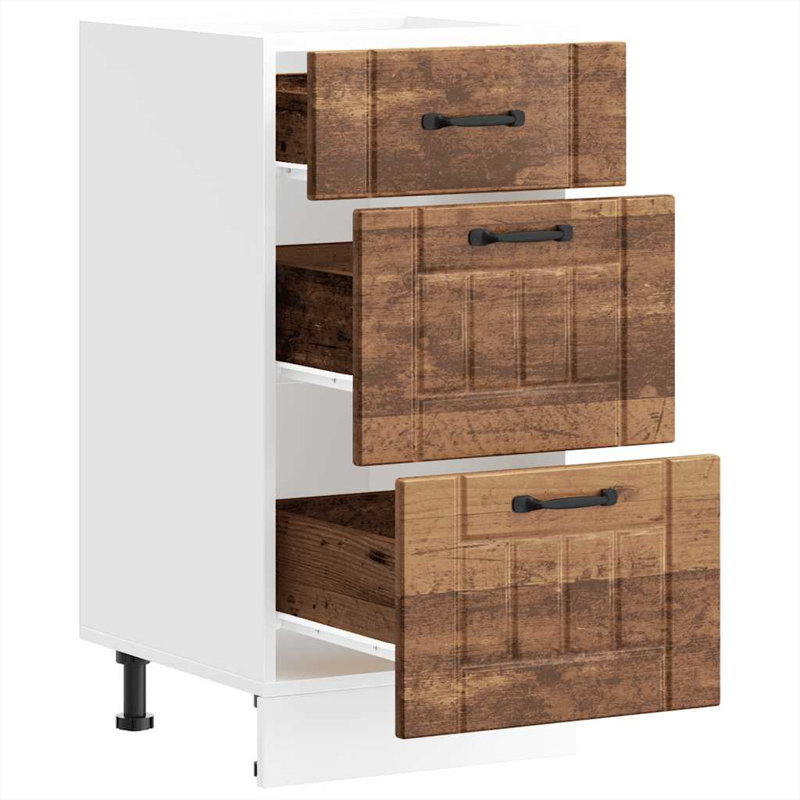 Atsabe Standard Base Cabinet, Old Wood, 81.5cm H x 40cm W x 46cm D