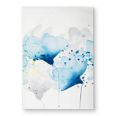 Watercolor Paint Splash Flowers Door Mat | Abstract Home Decor